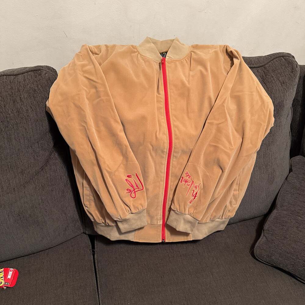 Imani iLife Clothing Company Tan/Red Velvet Jacket